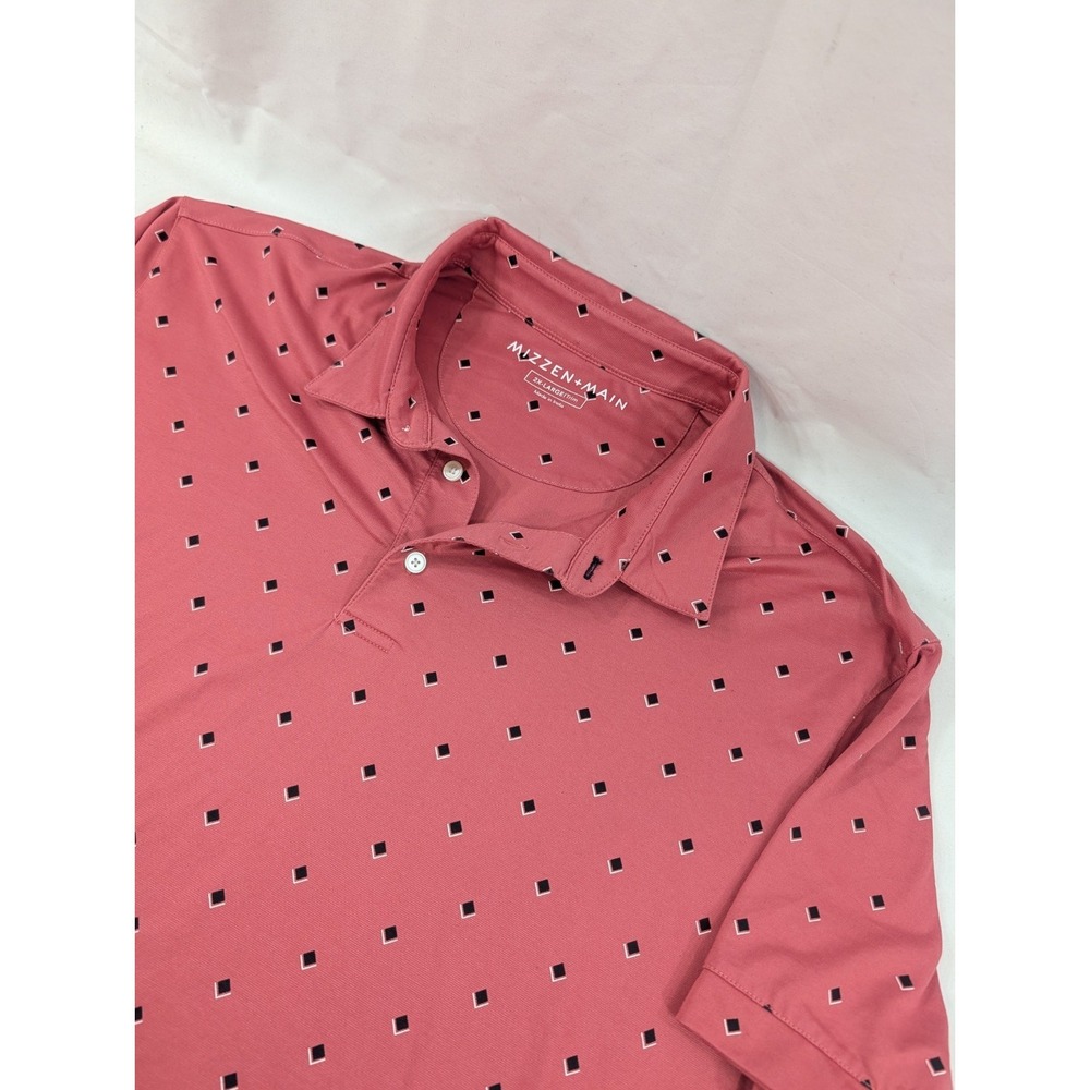Mizzen + Main Phil Mickelson Men XXL Shirt Polo Performance Trim Fit Geometric